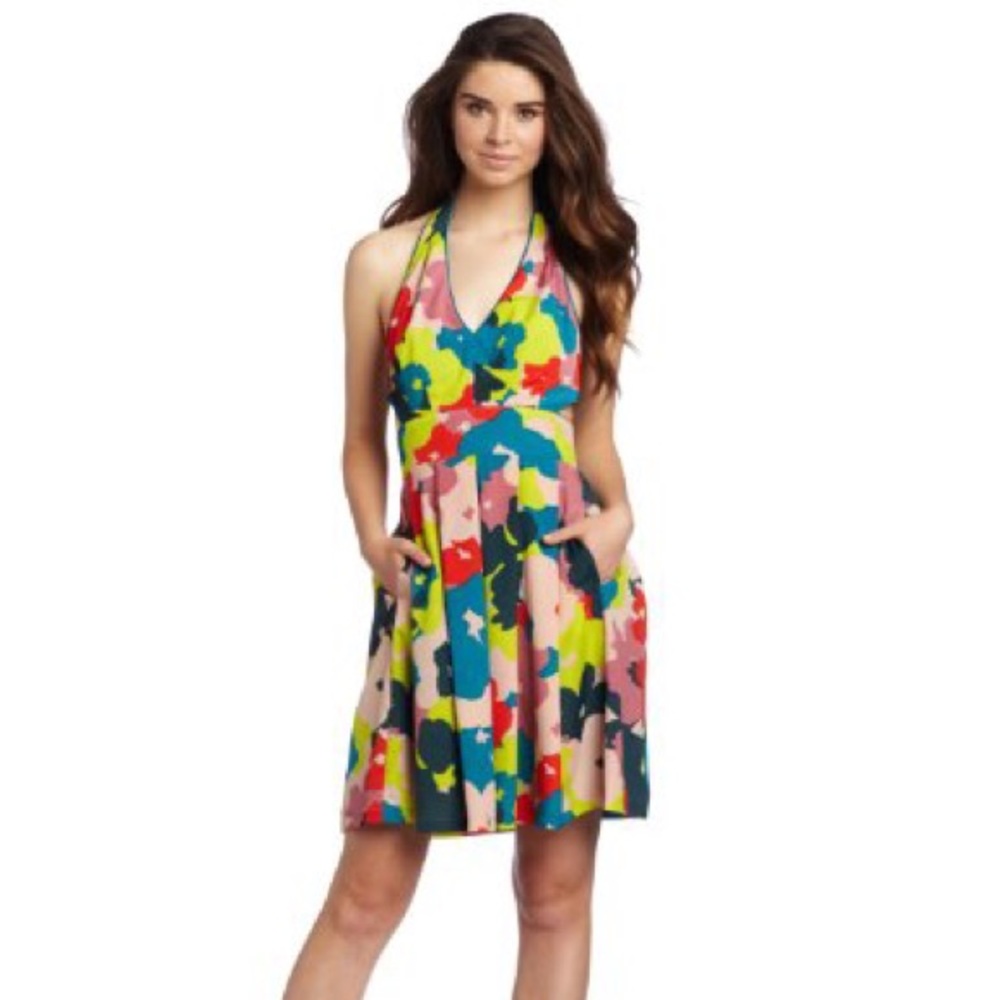 Jessica Simpson Halter Fit And Flare Floral Dress - Picture 2 of 7